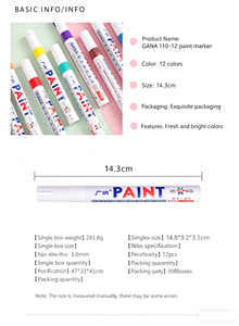 Lot de 12 marqueurs de <span class=keywords><strong>peinture</strong></span> inodores, non décolorants et non toxiques <span class=keywords><strong>pour</strong></span> DIY, albums, graffitis et pneus de <span class=keywords><strong>voiture</strong></span> - Product Image 6