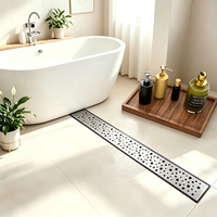 Saluran Pembuangan Air Linear Modern 304 Stainless Steel Anti-Korosi Ramah Lingkungan untuk Bak Mandi Kamar Mandi Dapur Ruang Bawah Tanah Luar Ruangan Hotel