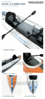 Kayak Gonflable Renforcé WAVEAXE Tandem Haute Pression en PVC Drop Stitch OEM ODM Vente en Gros Usine Chinoise Fabrication Airvolution