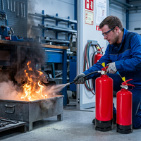 Extincteur compact à poudre sèche ABC de 1 kg et 2 kg, équipé d'une valve conforme à la norme CE, outil de protection incendie d'urgence pour voiture