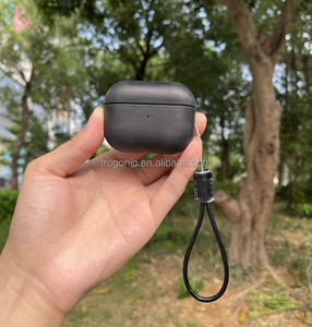 Étui en cuir de vachette véritable Crazy Horse pour Airpods Pro <span class=keywords><strong>2</strong></span>, style <span class=keywords><strong>Indiana</strong></span>-<span class=keywords><strong>Jones</strong></span>, LED avant visible, noir - Product Image 5