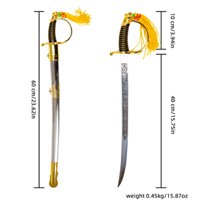 <span class=keywords><strong>Sabre</strong></span> Cérémonial Court de 60 cm - Épée de Style Militaire Vintage pour Cosplay et Décoration Enfants - Product Image 5