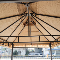 Vente en gros de pare-soleil de chaume en acier moderne 3*3m personnalisé Gazebo étanche pour patio, pergola Gazebo pavillon tente pour usage commercial