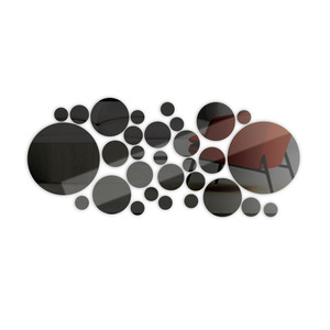Autocollants muraux circulaires en acrylique créatifs et modernes pour la décoration de la <span class=keywords><strong>chambre</strong></span> <span class=keywords><strong>à</strong></span> <span class=keywords><strong>coucher</strong></span>, du salon et du <span class=keywords><strong>mur</strong></span> derrière la télévision, 32 pièces/ensemble - Product Image 3