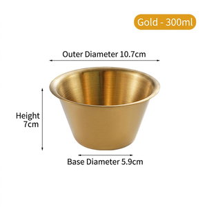 DF1111 ถ้วยโลหะสีทอง 80 มล. ใช้ซ้ำได้ เส้นผ่านศูนย์กลาง 6.5 ซม. สูง 5 ซม. ฐาน 3.5 ซม. - Product Image 4