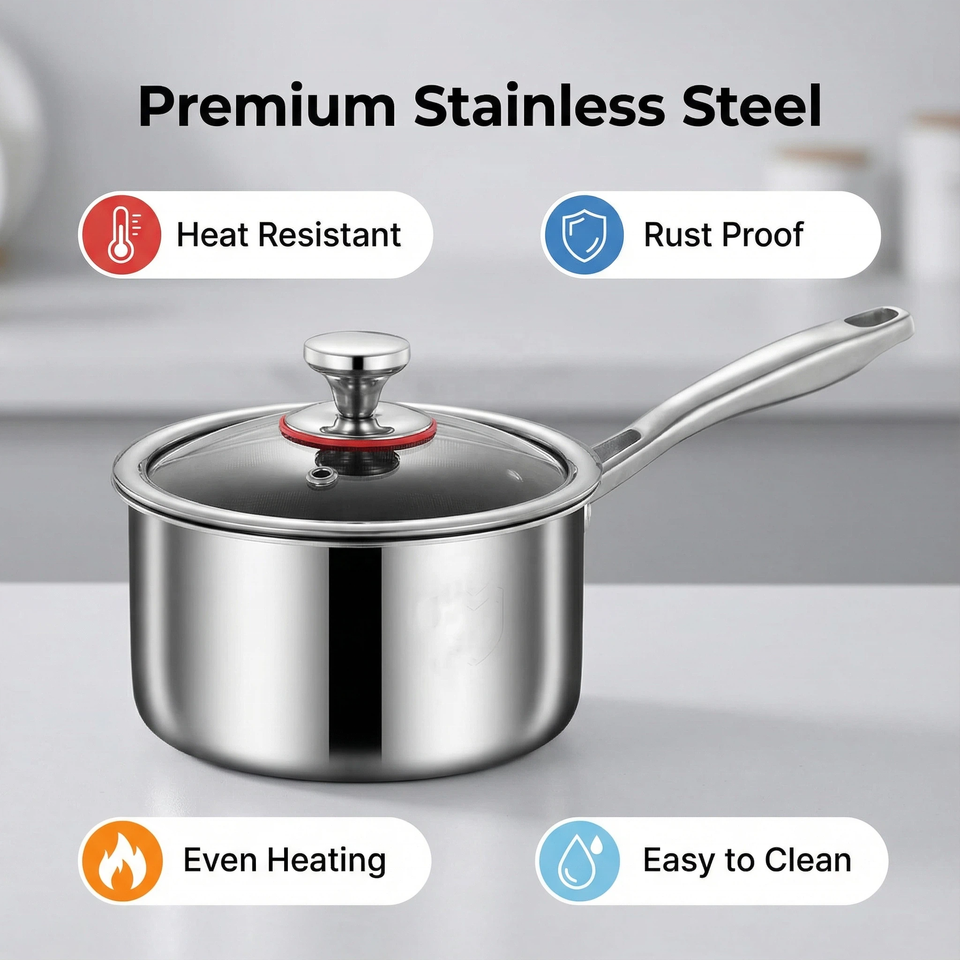 26cm Uniform Heat Conduction Food Grade Stainless Steel Single-sided ...