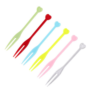 Transparent Acrylic Fruit <b>Forks</b> 10.5Cm Safe Edge For Home Party Use - Product Image 2