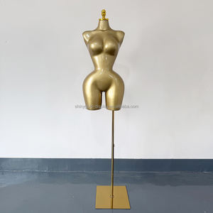 Groothandel L Maat Curvy Vrouwelijke Plus Size Mannequin Bbl Jurk Bovenlichaam Dummy Grote Billen Grote Borsten Fiberglass Verf Goud Mannequins - Product Image 6