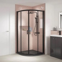 Vente directe d'usine Cabine de douche moderne Porte de douche coulissante en verre Noir mat