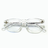 Lunettes carrées unisexes avec monture en acétate et verres PC transparents, légères et polyvalentes pour tous les jours.