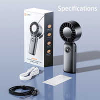 Ventilateur portable rechargeable, mini ventilateur à main pliable, mode de refroidissement, affichage numérique, vitesse variable, batterie 3600 mAh