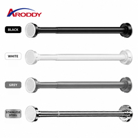 ARODDY Source Factory Barre de tension pour rideau de douche 25 mm sans perçage, verrouillage interne, 13,78-19,69 pouces, en acier au carbone antirouille