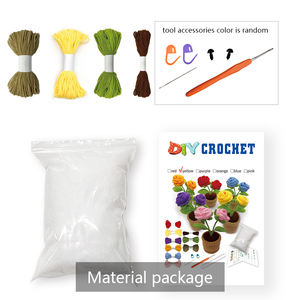 Buatan tangan kustom DIY simulasi tanaman Gambar boneka Crochet kuning, buatan tangan, tersedia dengan harga grosir - Product Image 3