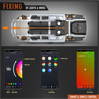 Kit d'éclairage LED RGB IP68 pour roches, conception anti-vibration pour camions, UTV, éclairage extérieur tout-terrain, télécommande, freinage rouge intégral