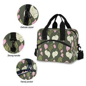 Hawaiian Custom Green Hau Leaves Print Polyester Cooler Bags Hawaii Aloha Loa Thermal Insulated Waterproof Lunch Bag for Kids - Product Image 5