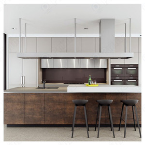 Diseño de estilo <span class=keywords><strong>Prima</strong></span>, muebles para el hogar personalizados pequeños, gabinetes de melamina en forma de L, cocina con fregadero - Product Image 5