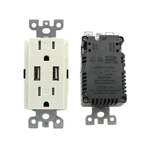 Multi Universal NEMA 5-15R 125 V American Plastic Socket 2 puertos USB Wall USB Outlet Recepracle