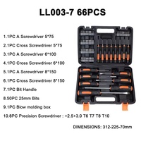 Ensemble de tournevis magnétiques professionnels 66 pièces, embouts de précision, kit d'outils multi-usages avec étui de rangement pour la réparation à domicile