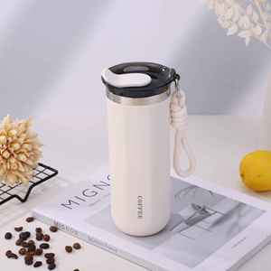 Modern <b>Double</b>-<b>walled</b> Stainless Steel Vacuum Coffee <b>Mug</b>-Office Cup with Leak-Proof Lid and Thermal Insulation - Product Image 1