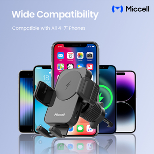 Support de téléphone de <span class=keywords><strong>voiture</strong></span> Miccell en gros avec charge rapide sans fil 15W pour grille d'aération de <span class=keywords><strong>voiture</strong></span> et smartphone - Product Image 5