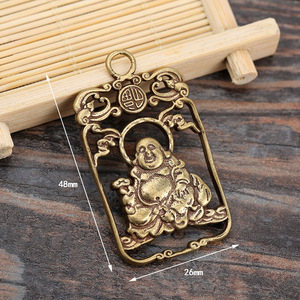 Antique Brass Guan Gong Keychain Pendant Car <b>Key</b> Accessory Fancy Style Home Decor - Product Image 3