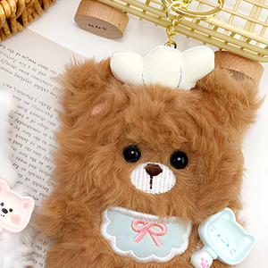 Cartoon Chef <b>Bear</b> Plush Key Chain Soft Long Plush Stuffed Pendant Bag Charm Backpack Decoration - Product Image 6