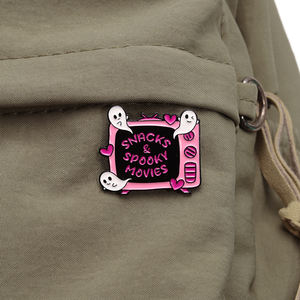 Nette Geist Emaille Pins Benutzer definiert Ich liebe HORROR Broschen Revers Abzeichen Kleidung Halloween Punk Schmuck Geschenk für Freunde - Product Image 3