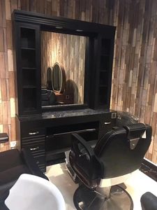 Cao cấp người đàn ông của tiệm hớt tóc ghế dầu đầu ghế cạo tóc salon tóc cắt ghế kim loại sắt có thể được đưa vào Retro - Product Image 2