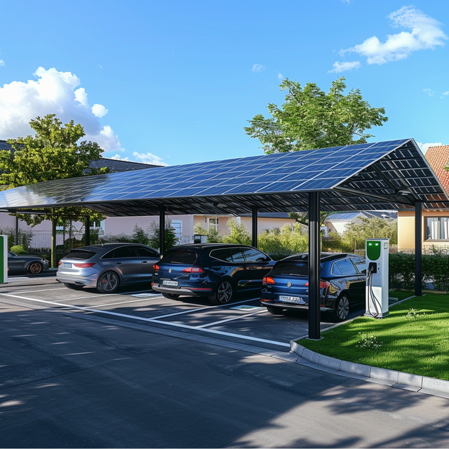 Double Outputs Solar Powered EV Charging Station DC Electric Vehicle Commercial Charger New Condition