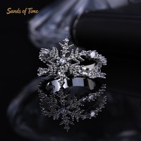 Bague Scintillante Double Rangée Flocon de Neige VVS Moissanite Plaqué Or 18K Personnalisée Hip Hop Rapper Streetwear