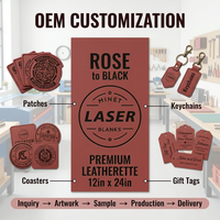 Parches Termoadhesivos de Cuero PU Hechos a Mano Personalizados de 12x24 Pulgadas para Sombreros, Grises con Adhesivo Trasero, Grabado Láser Personalizado, Venta al por Mayor
