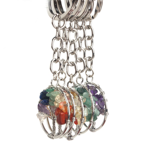 Porte-clés en cristal de design en gros, fait main, avec pierre naturelle de guérison, arbre de vie, cristaux pour souvenir - Product Image 3