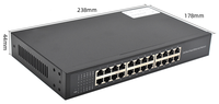 Switch Ethernet Rápido No Administrado de 24 Puertos 10/100Mbps, Carcasa Metálica, Montaje en Pared o Escritorio, para Oficinas SME y Cámaras IP