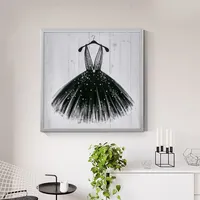 Picture Glitter Picture Lady's Dress Digital Print On Canvas Square Modern Framed Art For Wall Decor Living Room