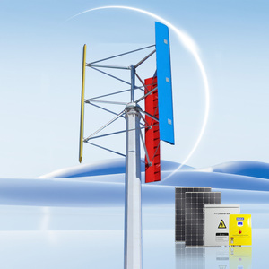 ระบบไฮบริดพลังงานลมและพลังงานแสงอาทิตย์ 5kw 10kw 20kw 48v 120v 380v กังหันลมแบบตั้ง VAWT RX-HV กังหันลม 5kw สำหรับบ้าน RX-HV - Product Image 1
