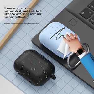 Étui de protection en silicone monobloc de couleur unie, compatible avec les <span class=keywords><strong>AirPods</strong></span> Pro 3, écologique, pour <span class=keywords><strong>AirPods</strong></span> 4 Pro2, épaisseur 1,6 mm - Product Image 3