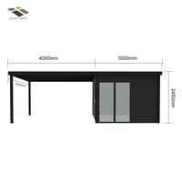 Pergola moderne en WPC avec abri de rangement, aspect bois, imperméable, kit de gazebo modulaire pour jardin extérieur, pour outils et vélos de jardin