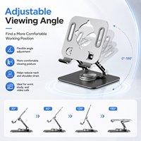Soporte para Laptop de Aleación de Aluminio, Plegable con Doble Bisagra, Estándar CE RoHS, para Trabajo Remoto y Dispositivos de Tableta