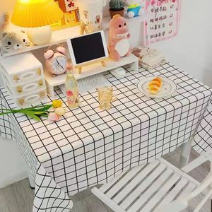 <b>Printed</b> Grid Pattern PVC Tablecloth Rectangle Waterproof Oilproof Heat Resistant For Home Use - Product Image 1