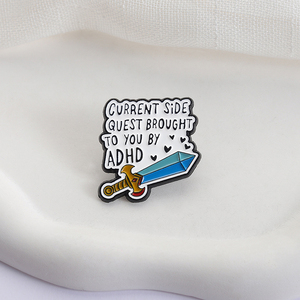 TDAH et épée émail broche quête latérale actuelle apportée par le TDAH broches insigne de revers sensibilisation à la santé mentale bijoux cadeaux - Product Image 3