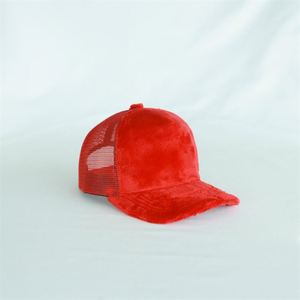 Casquettes de camionneur en daim vierges à 5 panneaux en maille, bicolores, courbées, avec logo brodé personnalisé, en matière de qualité - Product Image 2