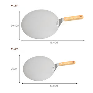 12 pollici 10 pollici grande spatola per <span class=keywords><strong>Pizza</strong></span> strumento di cottura manico in legno in acciaio inossidabile buccia per <span class=keywords><strong>Pizza</strong></span> torta pala per <span class=keywords><strong>Pizza</strong></span> in scatola pala per <span class=keywords><strong>Pizza</strong></span> - Product Image 3