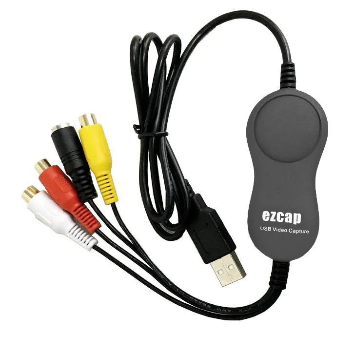 Konverter USB 2.0 EZCAP159 Audio Video, adaptor kartu penangkap VHS VCR ke DVD mendukung WIN dan MAC