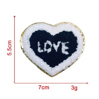 Nouveau patch de broderie coeur Festival tissu Patch vêtements accessoires Chenille brodé Patch