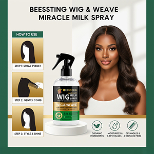 Spray Coiffant Antistatique Brillant en Gros pour Cheveux Crépus et Démêlant, Adapté à Tous Types de Cheveux, Lait Capillaire Brillant pour Perruques Humaines - Product Image 5