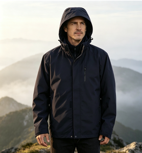<strong>Men</strong> &amp; Women Solid Color 3-in-1 Outdoor Jacket, Windproof Waterproof Warm Detachable Coat for Cycling Hiking Trekking - Product Image 1