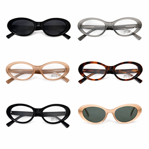 Vintage Slim Oval Cat Eye Acetate Optical Frame Fashion Women Prescription Glasses Frame Multi Color Acetate Spectacle Frame