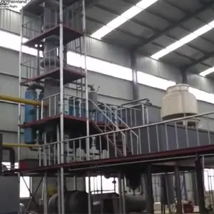 new technology industrial waste tire plastic used engine oil recycling to diesel distillation machine