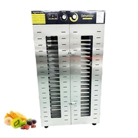 Déshydrateur alimentaire à double porte avec 24 plateaux, contrôle numérique, pour fruits, légumes, viande séchée