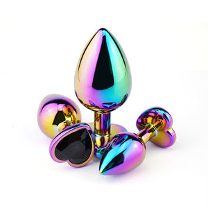 Rainbow Butt Plug <span class=keywords><strong>Massage</strong></span> gerät Metall körper Anal Plug für Frauen und Männer für Körper anwendungen - Product Image 3